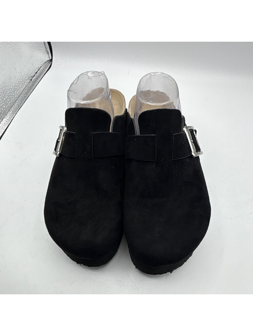 Madden Girl CUTIEPIE Women Black Textile Clog Mule Buckle Strap Shoes Size 11M - Picture 2 of 8